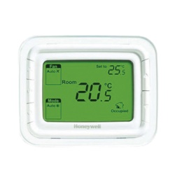 HONEYWELL HOME RESIDEO T6861H2WG Termostato No Programable / 2 o 4 Tubos / 220 VAC / Pantalla LCD Verde / Montaje Horizontal