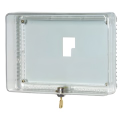 HONEYWELL HOME RESIDEO TG512A1009/U Guarda de termostato Versaguard / cubierta transparente policarbonato / doble pared / 248x184x86 mm / cerradura con llave / montaje pared o caja