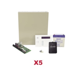 HONEYWELL HOME RESIDEO VISTA48KIT5/6160RF Kit mayorista 5 unidades / Panel híbrido intrusión / 8 zonas cableadas, ampliable a 48 / Teclado 6160RF / Transformador y batería