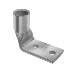 HUBBELL BURNDY HUB-YAV-4CL-2NT-10F-X90 Terminal de Compresion de Barril Corto a 90Â° con Doble Ojillo para Tornillo #10 y Cable 4 AWG / Espaciado de 5/8"
