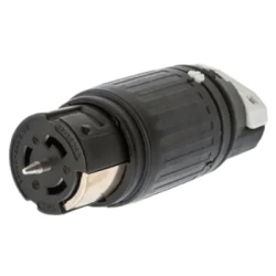 HUBBELL HUB-CS83-64C Conector Industrial de Bloqueo / 50A 3-Fases Delta 250V CA / 3-Polos 4-Hilos/ Conector Hembra / Color Negro y Blanco
