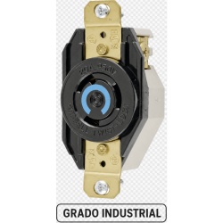 HUBBELL HUB-HBL-2320 Receptaculo de Media Vuelta Industrial para Empotrar/ 20A 250V/ 2 Polos 3 Hilos/ NEMA L6-20R / Color Negro.