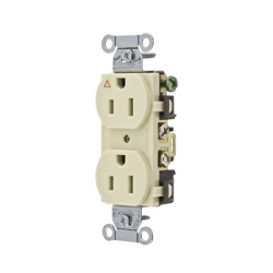 HUBBELL HUB-IG5252I Contacto Duplex Conexion a Tierra Aislada/ 15 A 125 V/ 2 Polos 3 Hilos/ Color Marfil/ Nema 5-15R/ Grado Comercial.