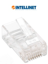 INTELLINET ITL1610017 INTELLINET 790055 - Paquete de 100 conectores modulares Cat5e RJ45 / UTP 2 pines para cable trenzado 100 clavijas en bote