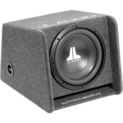 JL AUDIO 10-03236-00 Subwoofer para automóvil / Carcasa BassWedge™ / Driver W0v3 de 10 pulgadas (25.4 cm) / 300 W RMS / 4 Ohmios / Respuesta 30 Hz - 200 Hz / Perfil Bajo / MDF con Alfombra