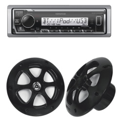 JVC KENWOOD KE/1613MRB Kit de estereo con Bluetooth KMR-M332BT | mas Par de bocinas KFC-1613MRB