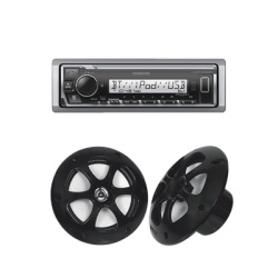 JVC KENWOOD KE/1613MRB Kit de estereo con Bluetooth KMR-M332BT | mas Par de bocinas KFC-1613MRB