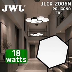 JWJ JLCR-2006-B Luminaria LED Poligonal / 18 W / 1800 lm / Luz Fría 6500 K / Ángulo 140° / Sobreponer o Suspendido / 230 x 60 mm - Img 4