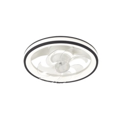 JWJ JLV-014 Ventilador de Techo con Luminario LED de 110 V CA 50/60 Hz / 88 W /4500 Lm / 6500 - 4 000 - 2 700 K /3 Tonos de Luz / 501 mm / 6 Velocidades / Dimeable / Color Blanco y Negro.