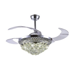 JWJ JLV-041 Ventilador de Techo con Luminario LED de 110 V CA 50/60 Hz / 88 W /4500 Lm / 6500 - 4 000 - 2 700 K /3 Tonos de Luz / 1075 mm / 6 Velocidades /No Dimeable.