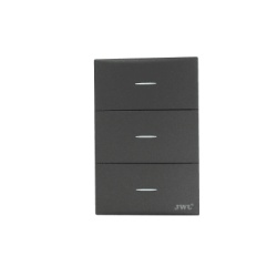 JWJ JTL-G7709 Placa con 3 Interruptores Sencillos 10 A 127 V 60 Hz.