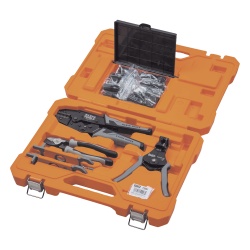 KLEIN TOOLS 92919S Juego de Herramientas de Conexion Fotovoltaica (Solar) 6 Piezas: Estuche 2 Llaves Aisladas MC4 Cortador 1/0 AWG Al Pelacables 6-12 AWG Solido y 8-14 AWG Trenzado Ponchadora MC4T 10-
