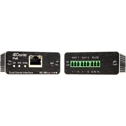 KRAMER FC-101NET Decodificador Dante | 2 Canales | Salidas Mono Balanceadas | Alimentación PoE | Control de Volumen | Conversión 32 bits | Frecuencia de Muestreo 96 kHz | Kramer Protocol 3000
