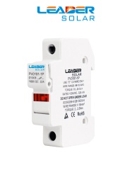 LEADER Portafusible Fotovoltaico PV0191-1P / 1000 VDC / 32 A / Montaje en riel DIN / Compatible con fusibles 10x38 mm / temperatura de -5°C a +40°C