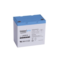 LINKEDPRO BY EPCOM LK5512 Bateria de respaldo 12 V | 55 Ah | AGM | Especial para Seguridad Electronica | UPS | Sistemas de Emergencia | Vida util 5 anos | Terminales T2