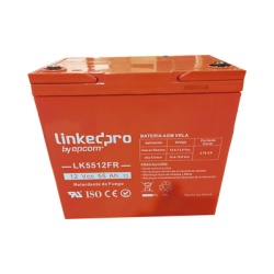 LINKEDPRO BY EPCOM LK5512FR Bateria de respaldo 12 V | 55 Ah | AGM | Certificada UL94-V0 Retardante a la Flama | Especial para Seguridad Electronica | UPS | Sistemas de emergencia | Vida util 5 anos |