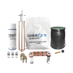 LINKEDPRO BY EPCOM LP-GROUND30A-KIT Kit Puesta a Tierra 30A / Electrodo Cobre Electrolitico / Diseno Delta / Filtro Equipotencial / Compuesto 12 kg / Barra Union + Conectores + Registro