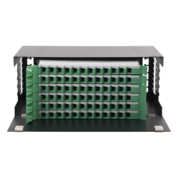 LINKEDPRO BY EPCOM LP-ODF-8072 Distribuidor de Fibra Optica con Bandejas Deslizables Vacio 19 Pulgadas Acepta 72 Adaptadores LC Duplex o LC Simplex o 72 SC Simplex 4U