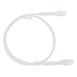 LINKEDPRO BY EPCOM LP-PSLIM-A030WH Mini Patch Cord Cat6A Ultra Slim 30 cm (11.81 Pulgadas) Blanco Ahorra Espacio sin Organizadores con Bota Flexible