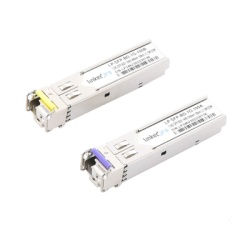 LINKEDPRO BY EPCOM LP-SFP-BD-1G-100 Transceptores Opticos Bidireccionales SFP (Mini-Gbic) / Monomodo 1490 & 1550 nm / 1.25 Gbps / 1000BASE-BX / Conector LC/UPC Simplex / DDM / Hasta 100 km / 2 Piezas