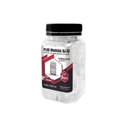 LINKEDPRO BY EPCOM TC5SG-100 Bote con 100 Piezas de Plug Modular RJ45 Cat5e Blindado Chapado de Oro a 30 Micras para Durabilidad Extrema con Pin de Tierra