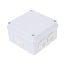 LINKEDPRO LP-WBX-100 Caja de Conexiones Impermeable IP66 7 Entradas Dimensiones 100 x 100 x 70 mm para Instalaciones Industriales Comerciales y Residenciales Incluye Tornilleria para su Instalacion