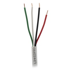 LINKEDPRO LP418W/1000 Bobina de 305 Metros (1000 Pies) / Alambre de Cobre 4 x 18 AWG / Color Blanco / CM / Para Sistemas de Seguridad y Alarmas