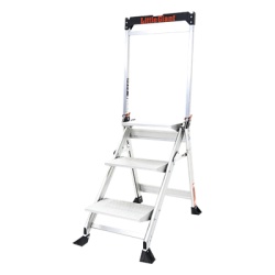 Little Giant Ladder Systems JUMBO-STEP-3WHR Escalera de Tijera con Punto de Apoyo Anti-caidas de 0.67 m (Nivel de Pie) con Peldanos JUMBO (SKU 11903).