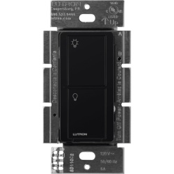 LUTRON CASETA WIRELESS PD5WSDVBL Interruptor de pared inteligente on/off Caseta Wireless de 5 A y 120/277 V sin cable neutro compatible con controles Pico y Smart Bridge color negro
