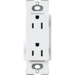 LUTRON ELECTRONICS CAR15WH Tomacorriente duplex Claro de 15 A 125 V estilo decorador de perfil delgado color blanco - Img 2