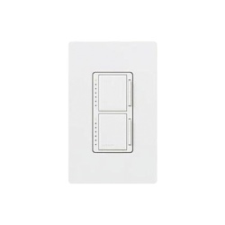LUTRON ELECTRONICS MA-L3L3-WH Atenuador dual Maestro con dos canales independientes de 300 W para lamparas incandescentes y halogenas unipolar 120 V color blanco