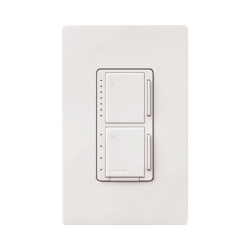 LUTRON ELECTRONICS MACL-LFQ-WH Control de pared dual Maestro LED+ para ventilador de techo y luz: 4 velocidades y atenuador de 75 W LED o 250 W incandescente 120 V unipolar sin cable neutro