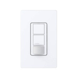 LUTRON ELECTRONICS MSOPS6DDVWH Apagador doble con sensor de ocupacion Maestro para dos circuitos independientes 6 A de iluminacion por circuito a 120-277 V y ventilador a 120 V unipolar blanco