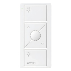 LUTRON ELECTRONICS PJ23BRLGWHL01 Control Pico inalambrico de 3 botones con subir y bajar para iluminacion bateria de 10 anos compatible con Caseta Wireless RadioRA 2 Vive y GRAFIK Eye QS color blanco