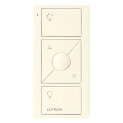 LUTRON ELECTRONICS PJ23BRLTBIL01 Control Pico inalambrico de 3 botones con encendido apagado y ajuste de intensidad color Biscuit para atenuadores Caseta y RA2