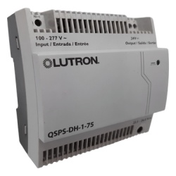 LUTRON ELECTRONICS QSPSDH175 Fuente de alimentacion de 24 V CC y 2.5 A para enlace QS alimenta hasta 75 unidades de consumo (PDU) entrada 100-277 V~ montaje en riel DIN de 35 mm o en superficie