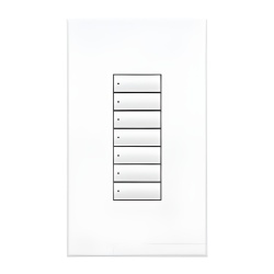 LUTRON ELECTRONICS QSWS27BIWH Teclado de pared seeTouch QS de 7 botones con retroiluminacion y LED de estado estilo insert alimentado por QS Link color blanco para GRAFIK Eye QS Sivoia QS y Quantum