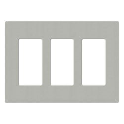 LUTRON ELECTRONICS SC3PB Placa de pared de 3 espacios sin tornillos visibles para atenuadores y controles Lutron Maestro Diva Pico y Skylark