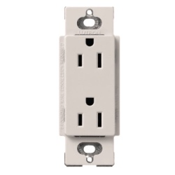 LUTRON ELECTRONICS SCR15BI Contacto duplex Claro de 15 A y 125 V acabado biscuit para combinar con atenuadores y apagadores Lutron