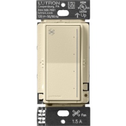 LUTRON RADIORA 3 RRSTANFSD Control de ventilador de techo táctil de 4 velocidades para un ventilador tipo paleta AC, con barra luminosa, sistema RadioRA 3