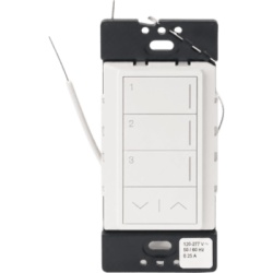 LUTRON RADIORA 3 RRSTHN3RLSW Botonera hibrida Sunnata de 3 botones con subir/bajar dimmer y teclado integrados en un solo dispositivo para RadioRA 3