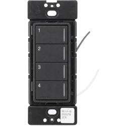 LUTRON RADIORA 3 RRSTHN4BMN Botonera de pared Sunnata con 4 botones de escena retroiluminada acabado Midnight para RadioRA 3