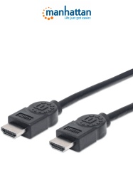 MANHATTAN MAN1760041 MANHATTAN 306119- Cable HDMI de Alta Velocidad de 1.8 Metros/ Resolucion 4k30Hz/ Soporta 3D/ HDMI Macho a Macho/ Soporta Canal de Retorno de Audio (ARC)/ Blindado para Reducir Int