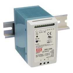 MEANWELL DRC-100-A Fuente de poder Riel Din 12V 100W con Cargador de Bateria