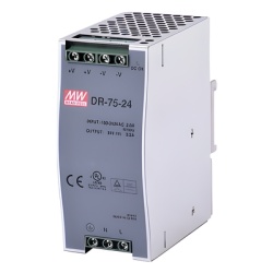 MEANWELL PWR-75-24 Fuente de Poder Industrial Riel DIN 24Vcc a 75W.