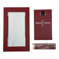 NOTIFIER AFAWS-LS Puerta con pestillo para estacion telefonica de bomberos de montaje en superficie acabado rojo esmaltado