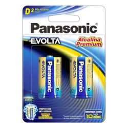 PANASONIC LR20EGL/2B Pila Alcalina Tipo D / 1.5 V / Blíster 2 Piezas / 34.2 mm Diámetro / 61.5 mm Longitud