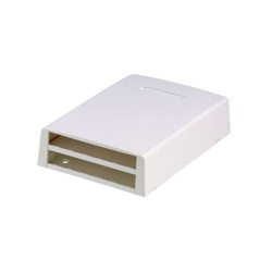 PANDUIT CBXF12WH-AY Caja de Montaje en Superficie con Accesorio para Resguardo de Fibra Optica para 12 Modulos Mini-Com Color Blanco