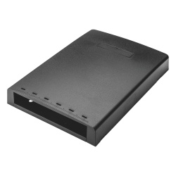 PANDUIT CBXF6BL-AY Caja de Montaje en Superficie Con Accesorio para Resguardo de Fibra Optica Para 6 Modulos Mini-Com Color Negro