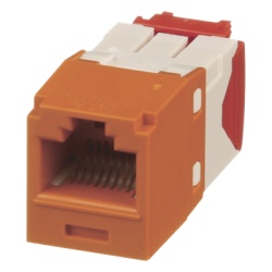 PANDUIT CJ5E88TGOR Conector Jack RJ45 Estilo TG Mini-Com Categoria 5e de 8 Posiciones y 8 Cables Color Naranja